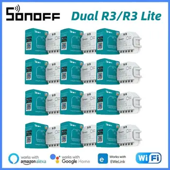 SONOFF DUALR3/R3 Lite Wifi Smart Switch DIY MINI Switch Dual Releja Divām Veids, kā Kontrolēt Strāvas Mērīšanas Darbu Ar Alexa, Google Home