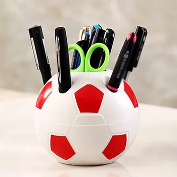 1PC Futbola Zīmuļi Pildspalvas Turētājs Radošo Office Desktop Round Pen Konteineru Studentu Kancelejas preces, zobu Suka Turētāju Uzglabāšanas Plaukts