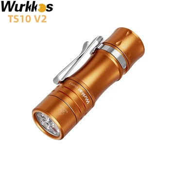 Wurkkos TS10-V2 Mini Spēcīgs 14500 Lukturīti, Max 1400 Lm ar 3* 90 CRI LEDs un 3* Aux Led Anduril 2.0 IPX8 Kabatas Lodlampa