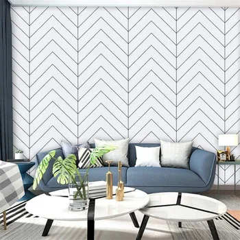 pasūtījuma Ģeometriskā grafika TELEVIZORA fona tapetes dzīvojamā istabā dīvāns sienas Mājās apdare, sienas uzlīmes, moderna līnija, tapešu