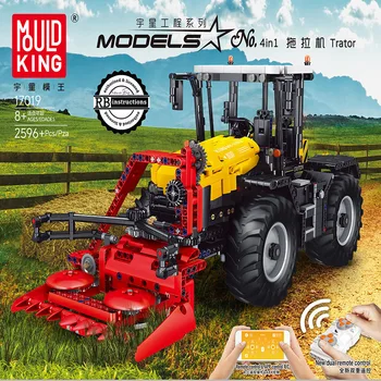 Pelējuma king17019 Projektēšana Sērijas Mehāniskās Traktora 4 in 1 Tālvadības pults, Elektriskās App Montāžas Bloku Rotaļlieta Modelis