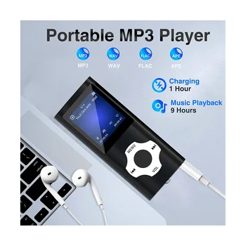 MP3 Atskaņotājs ar Bluetooth 5.0,Portatīvie mūzikas atskaņotājs Mūzikas Atskaņotājs /Video/Foto Skatītājs/E-Book Spēlētājs Bērniem(Zils)
