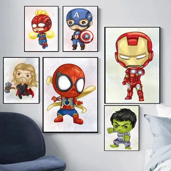 Avengers Komiksi Kanvas Glezna Brīnums Jauki Supervaronis Kapteinis Amerika Plakātu Izdrukas Sienas Art Attēlu Kid Mājas Apdare