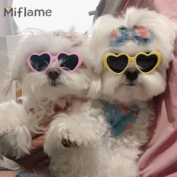 Miflame Modes Pet Brilles Mīlestība Suņu Saulesbrilles Gudrs Smieklīgi Maziem Suņiem Rotājumi, Suns, Kaķis Galvassegas Teddy Bichon Spics