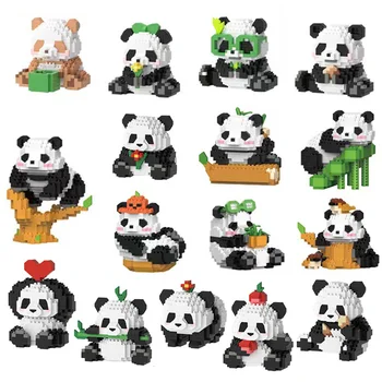 Vairāk Veidus, Mini Kawaii Panda Mikro Celtniecības Bloki Jauki Dzīvnieku Ķieģeļi Galda Dekorēšana Bērniem, Rotaļlietas, Dāvanu