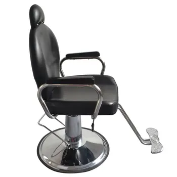 Regulējams Ādas Barber Krēsls Kvadrātveida Bāzi Friziera Krēsls Chaises Barbershop Krēslu Skaistumkopšanas Salons Krēsls Melns