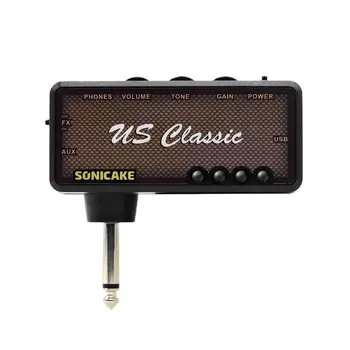 SONICAKE MUMS Classic Plug-In, USB Chargable Portatīvo Kabatas Ģitāra Headphone Amp rokas Guļamistaba Ietekmi QAP-02