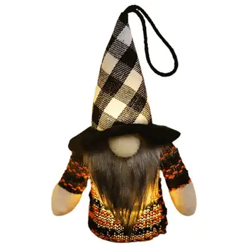 Halloween Gnome Figūriņas Gudrs Un Stabils LED Rūķis Plushie Rotājumi Mazo Plīša Gnome Lelles Ar Gaismas Daudzfunkcionāls Laimīgs