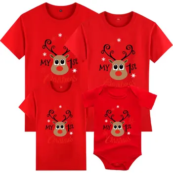 2023 Jaunais Gads Māte Meitu Apģērbu Ziemassvētku Ģimenes Saskaņojot Tērpiem Karikatūra Izdrukāt Sieviešu, Vīriešu, Bērnu T-krekls Baby Romper