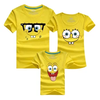 Ģimenei Apģērbu Saskaņojot Mātes un Meitas Tēvs Vasaras T-kreklu 11 Krāsas Karikatūra Saskaņojot Tērpiem Top Ikdienas Ģimenes Drēbes