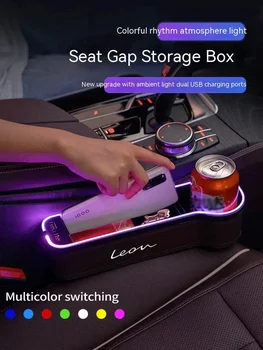Par SEAT Leon MK2 3 4 FR 5f Gm Auto, 7 Krāsu Sēdekļa Glabāšanas Kaste ar Atmosfēru, Vieglo Automašīnu Sēdekļu Tīrīšana Organizators Sēdekļa USB Uzlāde