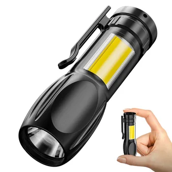 Jaunā Multi-Funkciju, USB Uzlāde, 10W, Augstas Jaudas Āra Portatīvo Cob Pusē Spilgti Gaismas Mini kabatas Lukturītis Ar iebūvēto Akumulatoru