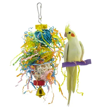 1GB Rotaļlieta Papagailis Putnu Rotaļlietu Trīs Rotangpalmas Bumbu Wiredrawing Zāli Grauzt String Zāli Vadu Papīra Vadus Grauzt Asaru Rotaļlietas