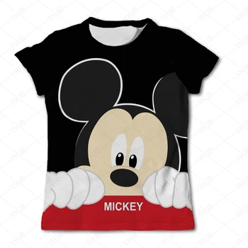 Disney Minnie Mickey Mouse Ziemassvētku T Krekls Bērniem Streetwear Īsām Piedurknēm Bērnu Tshirts Zēnu, Meiteņu T-krekls Topi 1