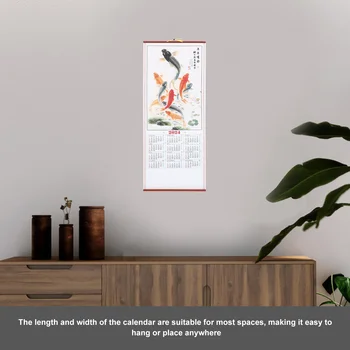 Tradicionālā Ķīniešu Kalendāra Ritiniet Karājas Kalendārs Karājas Kalendārā Gada Pūķis Kalendārs Birojs Imitācija Bambusa 2
