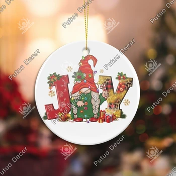 Putuo Dekoru 1pc Fram Frensh Ziemassvētki Koku Keramikas Hanging signāls,Sienu Mākslas Dekorēšanai Ziemassvētku Eglīte Dekori Jauno Gadu ,3X3 Cm 3