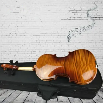 Vijoli 4/4-1/4 Pilna Izmēra Basswood Akustiskā Vijole Kļavu Tiger Modelis Skolēnu Mācīšanās Virknes Instruments Vijole Ar Daļām 3