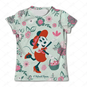Disney Minnie Mickey Mouse Ziemassvētku T Krekls Bērniem Streetwear Īsām Piedurknēm Bērnu Tshirts Zēnu, Meiteņu T-krekls Topi 3