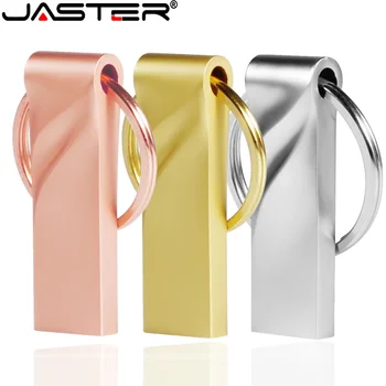 JASTER Mini Metal Pen Drive Rose Gold Memory Stick U Diska 64GB USB Flash Drive 32GB Brīvas Atslēgu Gredzens Lodziņā Ūdensizturīgs Glabāšanas Ierīcēm