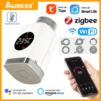 Tuya Smart Wifi/Zigbee termostatiskajiem TRV Vārsta Programmējams Smartlife App Temperatūras Kontrolieris Ar Alexa, Google Home