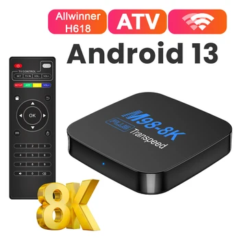 Transpeed Allwinner H618 Android 13 TV Kastē ATV Ar TV Apps Dual Wifi Četrkodolu Cortex A53 Atbalsta 8K BT5.0 Set top box