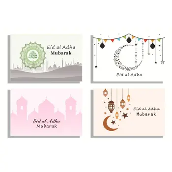Kartes Musulmaņu Dāvanas Eid Apsveikuma Kartītes Eid Mubarak Kartes, Aploksnes Ar Eid Kartēm un Aploksnes Komplekts Ramadāna Eidi Aploksnes