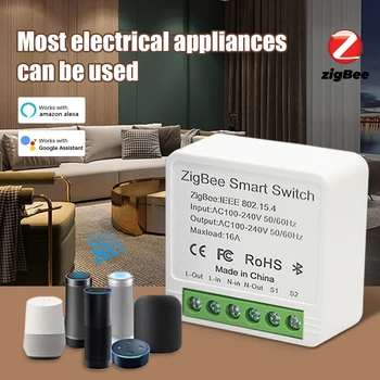 eWeLink Zigbee 16A MINI Smart Switch circuit breaker Supporte 2-way vadības Taimeris Bezvadu Slēdzis strādā ar Alexa, Google Home