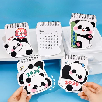 2024 Cute Karikatūra Mini Panda Rakstāmgalda Papīra Kalendāru Dual Ikdienas Plānotāju, Galda Plānotājs Gada Programmas Organizators Ķīnas Dāvanu