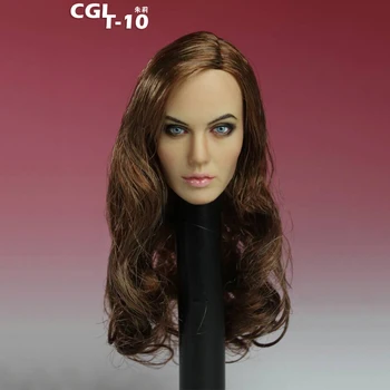 CGL T-10 1/6 Angelina Jolie Vadītājs Sculpt Skaista Meitene Sievietes Galvu Griešanai Modelis Sauļošanās Ādas Fit 12