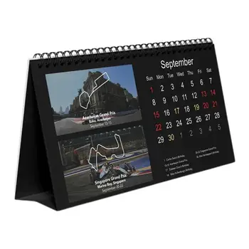 F1 Sacīkšu Galda Kalendārs 2024. Gadam F1 Grafika Kalendāru, Twin-Wire Saistoši Viegli Plānošanas Sacīkšu Tēmu Kalendārs Office Home Desktop