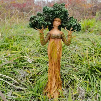 Meža Dievietes Statuja Sveķu Rotājumi Statuja Dabīgā Koka-Formas Dievs Dekoratīvi Dārza Rokdarbu Rotas