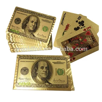 Pielāgot.preci.Zelta izdrukājamu spēļu kārtis ASV dolāru Benjamin spēļu kārtis