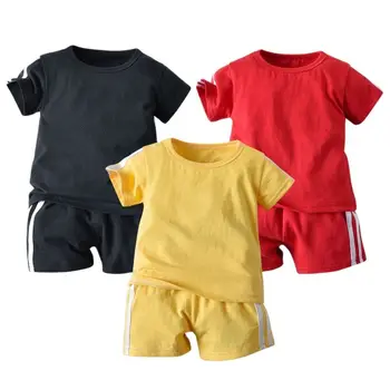 Ir 2021. Vasaras Bērnu Apģērbu Zēni Meitenes Drēbes Svītrainām Sporta Tērps, Bērnu T-Krekli Un Bikses 2Pcs Set Toddler Bērniem, Treniņtērpi