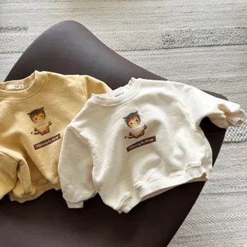Ziemas New Baby Cute Kaķēns Vilnas Krekls Zīdaiņu Zēns Meitene Gadījuma Universāls Džemperis Plus Samta Bieza Zīdainis, Siltas Drēbes,