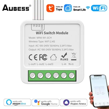 Tuya WiFi Mini DIY Smart Switch 2/3/4 Banda 2 Veidu Kontroles Smart Home Automation Moduli Caur Alexa, Google Home Alise Smart Dzīves App