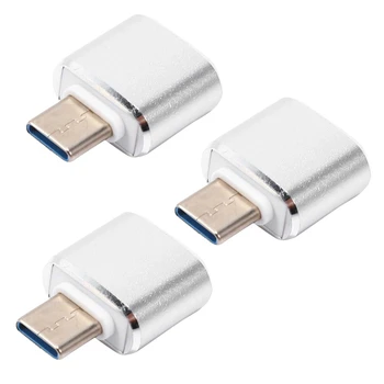 3X USB C USB Adapteris 2 Pack C Tipa USB 3.0 Adapteris, USB Adapteris, kas Atbalsta Otg Galaxy S9/S8/Ne 8(Sudraba)