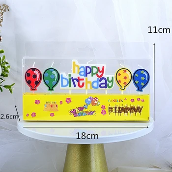 Daudz Laimes Dzimšanas Dienā Gaisa Balonu Kūka Sveces Kūka Svece Cupcakes Deserts Cepšanas Dekori