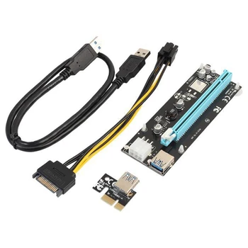 USB 3.0 Mini PCI-E, Lai Pcie PCI Express 1X, Lai 16X Extender Stāvvadu Atspere Kartes Adapteris SATA 6Pin Barošanas Vads BTC Ieguves