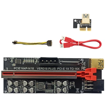 VER018 PLUS PCI-E Stāvvadu Karte PCI-E 1X, Lai 16X USB3.0 60Cm Grafikas Stāvvadu Karti Ar 12 Cietā Kondensatori, derīgo izrakteņu Ieguves