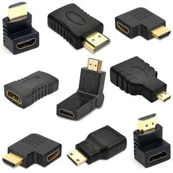 HDMI-Savietojams Adapteris 90 270 Grādu Pareizā Leņķī, Sieviešu un Vīriešu Converter 4K HD Mini Savienotājs / Micro HDMI-Saderīgam Extender