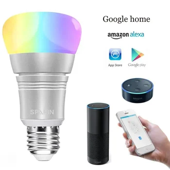 7W Mājas Smart WiFi Spuldzes RGBW Burvju Spuldzes, Lampas Viedā Dzīves Modināšanas Gaismas Saderīgs ar Alexa un Google Palīgs