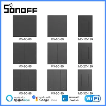 SONOFF M5 Pārmijnieks WiFi Smart Switch Smart Home 80/86/120 Tips 1/2/3 Banda ES/ASV Sienas Slēdzi, Izmantojot Ewelink Alexa, Google Home Alise