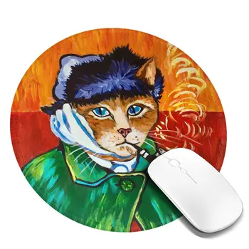 Spēlētājs Peles Paliktņa Van Goga Cool Cat Komfortu peles paliktnis Galda Piederumiem Dzīvnieku Gudrs Pasūtījuma DIY Peles Paklāji Portatīvo DATORU MacBook
