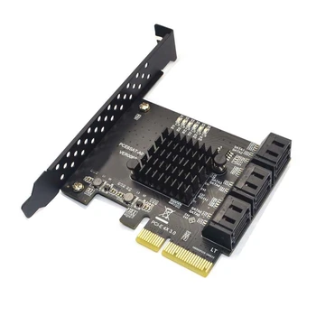 SATA PCI E Adapteri, 6 SATA Porti 3.0 PCI Express X4 Paplašināšanas Karti SATA3.0 Pcie PCI-E SATA Kontrolieri, Lai HDD