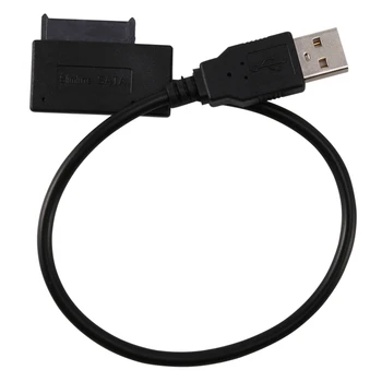 USB 2.0 Mini Sata II 7+6 13Pin Adapteris Pārveidotājs Kabelis Portatīvo datoru CD/DVD ROM Slimline Disks