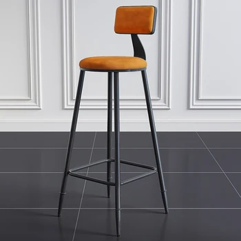 Stilīgs, Lounge Bāra Krēsli Minimāls Metāla Oranža Augsts Krēsls, Taburete Dizaina Itāļu Kariete De Bārs Telpu Dekorēšana Estētisko 0