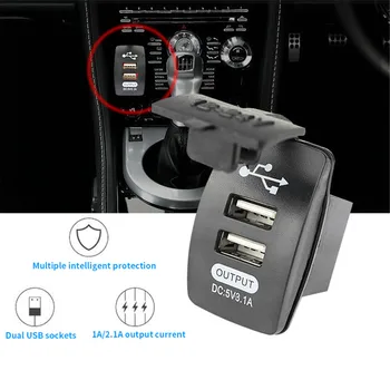 Universāls Auto Lādētājs Ligzdas Dual USB Porti 3.1 Auto Adapteris Ūdensizturīgs nepievelk putekļus Tālruņa Lādētājs, Iphone Xiaomi Redmi Samsung
