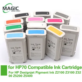 Saderīgiem HP 70 HP70 Saderīgs Tintes Kasetnes Ar Pilnu Pigmenta Tinte HP Designjet Z2100 Z3100 Z3200 Z5200 Z5400