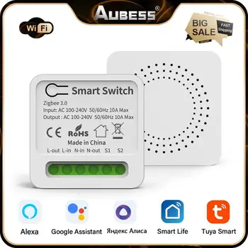 Bezvadu Kontroles Relejs Smart Dzīvi Mini Switch Smart Home Automation Darbu Ar Alexa Mājās Alise 10a 16a Tuya