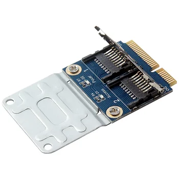 3X 2 SSD HDD Klēpjdators Dual Micro - SD SDHC SDXC TF uz Mini PCIe Atmiņas Karšu Lasītājs MPCIe 2 Mini-Sdcards Adapteri 2